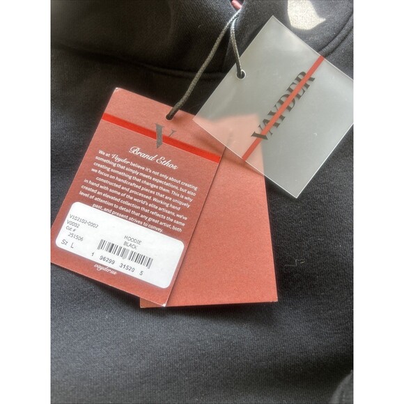 Vayder Men's Cotton Hoodie Kangaroo Pocket Oversized Black Heavy Weight Sz L NEW - Picture 8 of 11